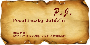 Podolinszky Jolán névjegykártya